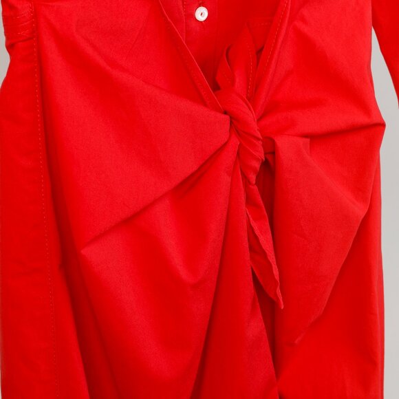 Proenza Schouler Resort 2019 Poppy Poplin Tie-Waist Shirtdress - Picture 8 of 13